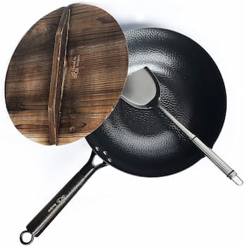 Carbon Steel Wok For Electric, Induction and Gas Stoves