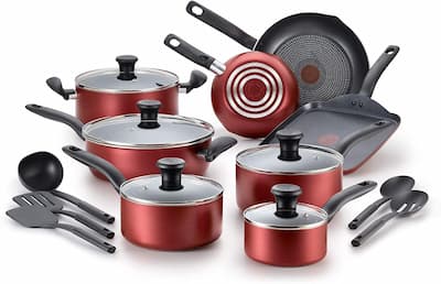 T-fal 18 piece cookware set for large family