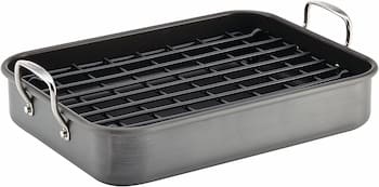 Rachael Ray Brights Hard Anodized Nonstick Roaster / Roasting Pan with Rack
