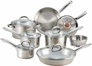 T-fal Ultimate Stainless Steel Copper Bottom Cookware Set