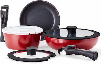 ROCKURWOK 8-Piece Cookware with Removable Handles