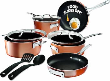 Gotham Steel Stackable Pots and Pans Stackmaster 10 Piece Cookware Set