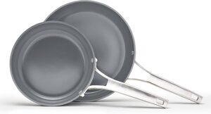 Calphalon® Premier Ceramic Nonstick 8" and 10" Frying Pan Set, Mushroom Grey