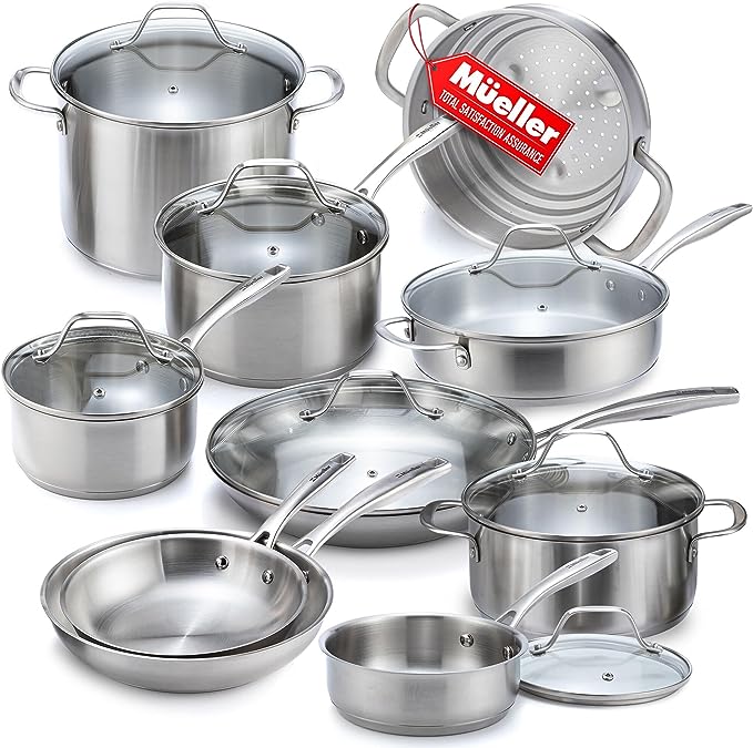 Muller 17-piece Stainless Steel Cookware Sets: