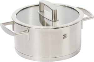 Zwilling 66462-200 Vitality Stew Pot, 7.9 inches (20 cm), 3L Stainless Steel, Double-Handed, Pot, Bottom 3-Layer Construction, Induction Compatible, Dishwasher Safe