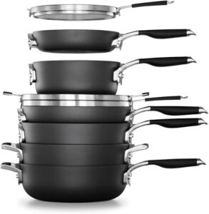 Calphalon Select 9pc Space Saving Hard-Anodized Nonstick Cookware Set