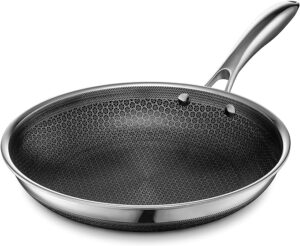 HexClad Hybrid Nonstick Frying Pan, 10-Inch, Stay-Cool Handle, Dishwasher and Oven-Safe, Induction Ready, Compatible with All Cooktops