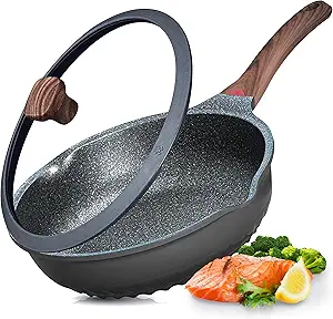 Vinchef Nonstick Deep Frying Pan Skillet with Lid