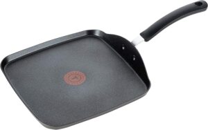 T-fal Ultimate Hard Anodized Nonstick Griddle 10.25 Inch Oven Broiler Safe 500F Cookware, Pots and Pans, Dishwasher Safe Grey