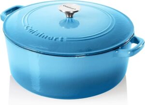 Cuisinart Chef's Classic Enameled Cast Iron Round Covered Casserole (Blue Gradient, 7- Quart)