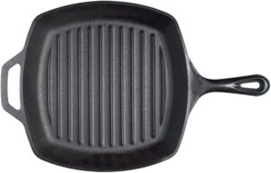 Lodge L8SGP3 Cast Iron Square Grill Pan, Pre-Seasoned, 10.5-inch