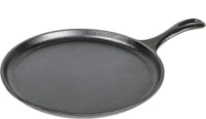 Lodge L9OG3 Cast Iron Round Griddle, Pre-Seasoned, 10.5-inch