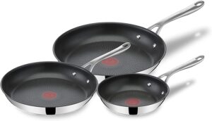 Tefal E304S344 Jamie Oliver Set x 3 Pan, 20-24-28 cm, 18/10 Steel