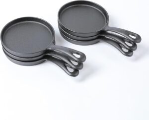 HAWOK Cast Iron Mini Round Griddle-5" Crepe Pan-Pre-Seasoned Skillet Set of 6…